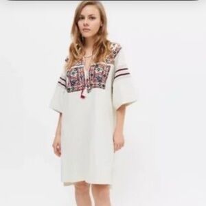 Kimchi Blue Cream Dress with Colorful Embroidery